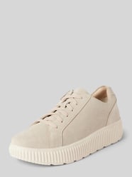 Ledersneaker mit Label-Prägung Modell 'GRAISY' von Geox Beige - 4