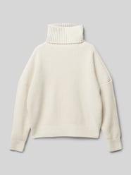 Oversized Rollkragenpullover aus weichem Ripp von s.Oliver RED LABEL Beige - 41