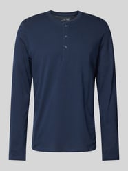 Longsleeve mit kurzer Knopfleiste von Schiesser Blau - 34