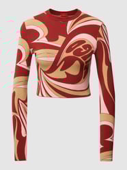Cropped Strickpullover mit Allover-Muster Modell 'Sravy' von HUGO Rot - 17