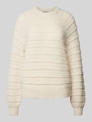 Regular Fit Strickpullover mit Strukturmuster Modell 'JAYDA' von Pieces Beige - 8