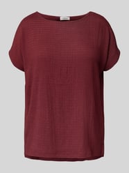 Relaxed fit T-shirt met stretch van s.Oliver RED LABEL Bordeaux - 4