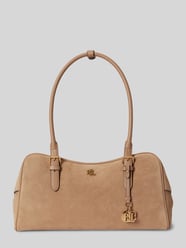 Henkeltasche aus echtem Veloursleder von Lauren Ralph Lauren Beige - 4