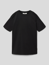 T-Shirt mit geripptem Rundhalsausschnitt von Mango Grau / Schwarz - 43