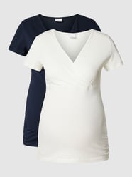 Umstands-T-Shirts mit V-Ausschnitt im 2er-Pack Modell 'KATE' von Mamalicious Weiß - 7