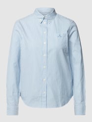 Bluzka koszulowa z kołnierzykiem typu button down od Gant Niebieski - 10