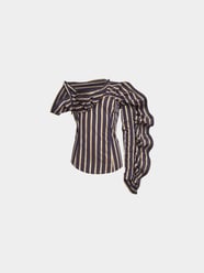 Off-Shoulder-Bluse aus Baumwollpopeline von Silvia Tcherassi Blau / Türkis - 28