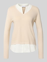 Strickpullover mit Strukturmuster von comma Beige - 13