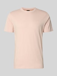 damski t-shirt o kroju regular fit z czystej bawełny model 'TEGOOD' od BOSS Orange Fuksjowy - 20