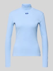 Bluzka z długim rękawem o kroju slim fit z mieszanki bawełny model „EASY” od HUGO Blue - 3