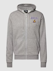 Sweatjack met labelprint van New Era Grijs - 8