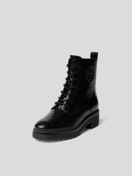 Schnürboots mit Logo-Prägung von Tory Burch Schwarz - 7