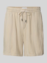 Regular Fit Shorts mit Leinen-Anteil von ONLY & SONS Beige - 3