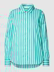 Hemdbluse mit Streifenmuster von Christian Berg Woman Grün - 7