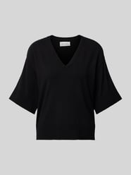 Oversized T-Shirt aus Viskose mit V-Ausschnitt Modell 'Eslina' von MSCH Copenhagen Schwarz - 20