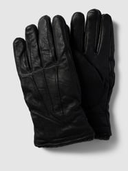 Handschuhe aus Ziegenleder mit Ziernähten von Pearlwood Schwarz - 10