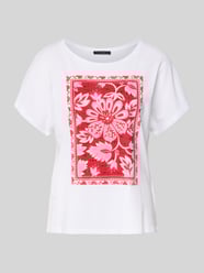 T-shirt z nadrukiem z motywem i okrągłym dekoltem od Oui - 21