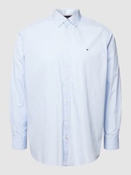 PLUS SIZE Freizeithemd mit Streifenmuster Modell 'NATURAL' von Tommy Hilfiger Big & Tall Blau / Türkis - 32