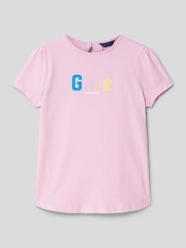 T-shirt met druppelvormige hals aan de achterkant van Gant Roze - 20