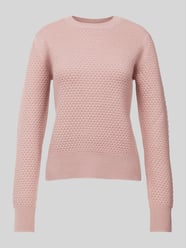 Sweter z dzianiny z prążkowanymi wykończeniami model ‘ELLADE’ od Max Mara Studio Różowy - 1