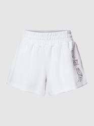 Sweatshorts met labelprint van EA7 Emporio Armani Wit - 18