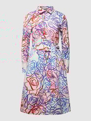 Hemdblusenkleid mit Bindegürtel von Christian Berg Woman Weiß - 25