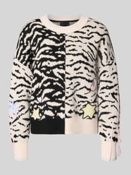 Sweter z dzianiny z prążkowanymi wykończeniami od Marc Cain - 46