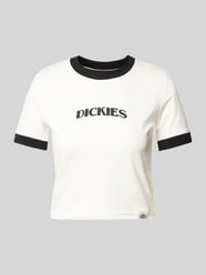 Cropped T-Shirt mit Label-Print von Dickies Blau - 1