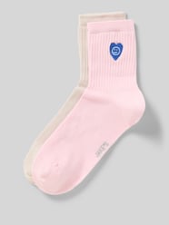 Sokken met motiefstitching van Jake*s Casual Fuchsia - 7