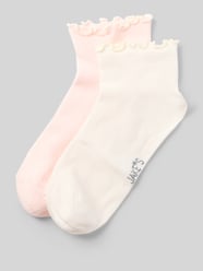 Sokken met golvende zoom in set van 2 van Jake*s Casual Fuchsia - 46