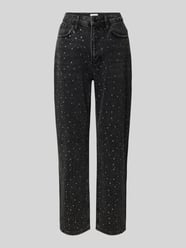 Vintage straight fit jeans met strass-steentjes van Rich & Royal Grijs / zwart - 31