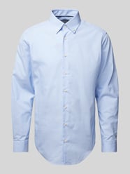 Regular Fit Business-Hemd mit Button-Down-Kragen von Christian Berg Men Blau - 7