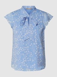 Blouseshirt met bloemenmotief van Jake*s Collection Blauw - 32