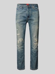 Straight Leg Jeans im Destroyed-Look Modell 'HUGO 634' von HUGO Blau - 1