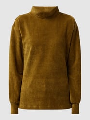 Sweatshirt met col en ribcordlook van Jake*s Casual Groen - 42