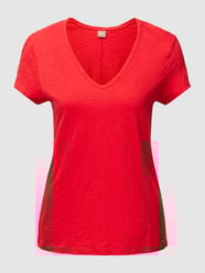 T-shirt in effen design, model 'Eslenza' van BOSS Orange Rood - 27