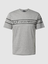 T-Shirt mit Label-Print von EA7 Emporio Armani Grau - 5
