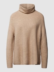 Rollkragenpullover mit gerippten Abschlüssen von JC Sophie Beige - 13