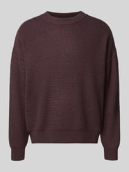 Gebreide pullover met ribboorden, model 'Script' van BLKVIS - 11