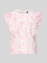 regular fit T-shirt van viscosemix model 'BLISS' van VERO MODA Fuchsia - 16