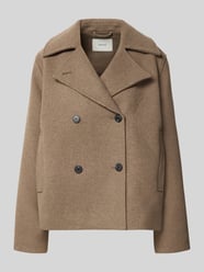 Regular Fit Mantel aus Woll-Mix Modell 'ZIA-ALMA' von Selected Beige - 45