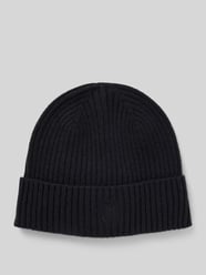 Leichter Beanie aus reinem Kaschmir mit Ripp-Struktur von Marc O'Polo Schwarz - 12