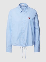 Blouse met streepmotief en kentkraag van s.Oliver RED LABEL Blauw / turquoise - 21