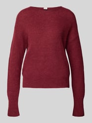 Gebreide pullover met ribboorden, model 'LISA' van Brax Bordeaux - 4