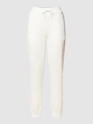 Spodnie dresowe z fakturowanym wzorem model ‘CARINE’ od Guess Activewear Biały - 44