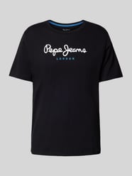 T-Shirt mit Label-Print Modell 'EGGO' von Pepe Jeans Schwarz - 46