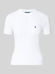 Sweter z krótkim rękawem o kroju slim fit z wyhaftowanym logo od Polo Ralph Lauren - 16