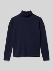 Rollkragenpullover mit gerippten Abschlüssen von Mayoral Blau - 1