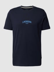 T-Shirt mit Label-Print und Rundhalsausschnitt von Lindbergh Blau - 8