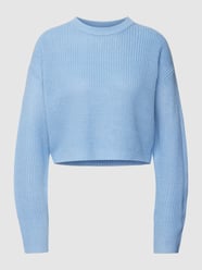 Cropped Strickpullover in Ripp-Optik von Only Blau - 9